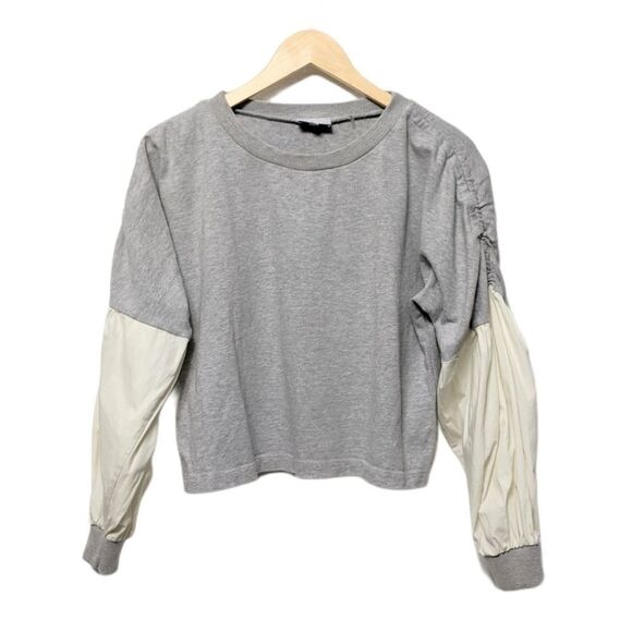 KINLY Mixed Media Balloon Sleeve Sweatshirt S - Picture 1 of 8